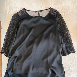 BCBGMaxAzria Black and Gray Mesh Detail